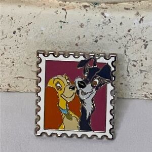 Disney Lady and the Tramp Silver Enamel Collectible Trading Pin